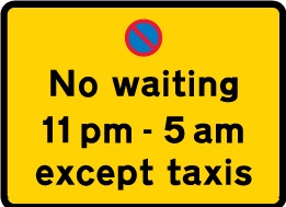 No waiting 11pm - 5am except taxis