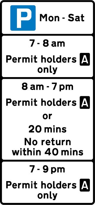 sign with permit holders and mixed use restrictions