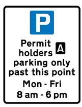 sign showing Permit holders parking only past this point