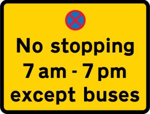 No stopping 7am - 7pm except buses